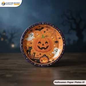 Halloween paper plates with logo