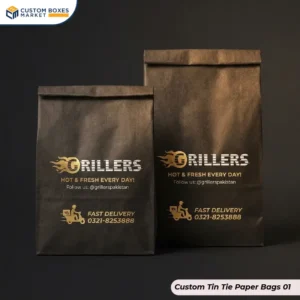 custom tin tie paper bags with logo