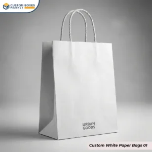 custom white paper bags handle